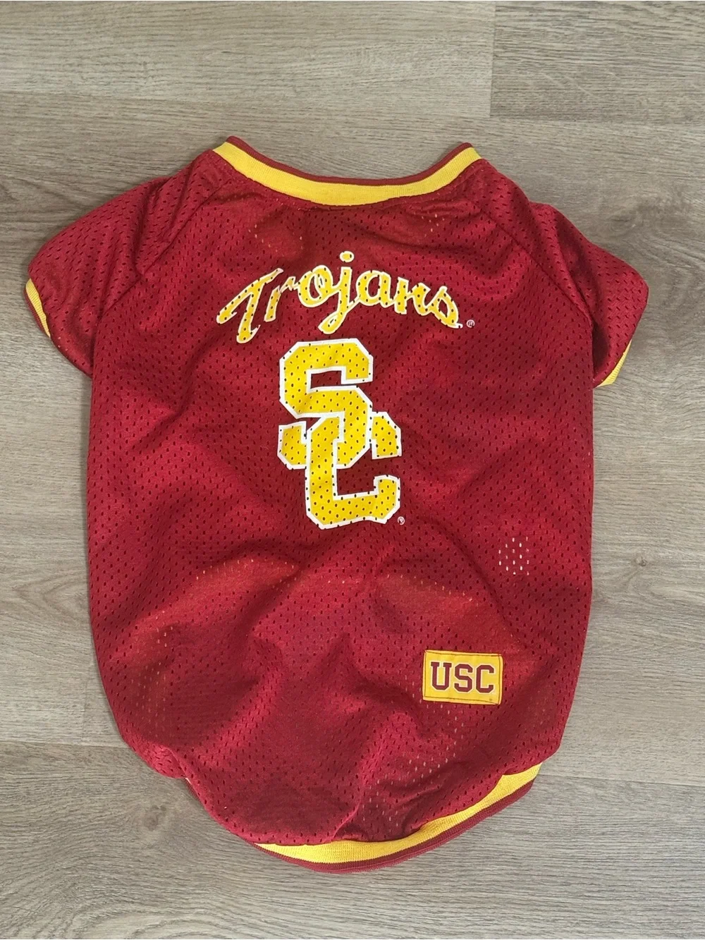 USC Trojans Red & Gold Mesh Dog Jersey